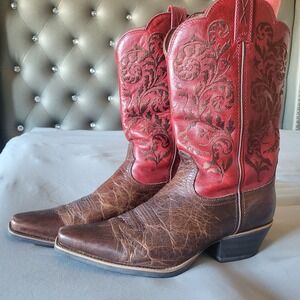Twisted X Womens red leather cowboy boots size 10
